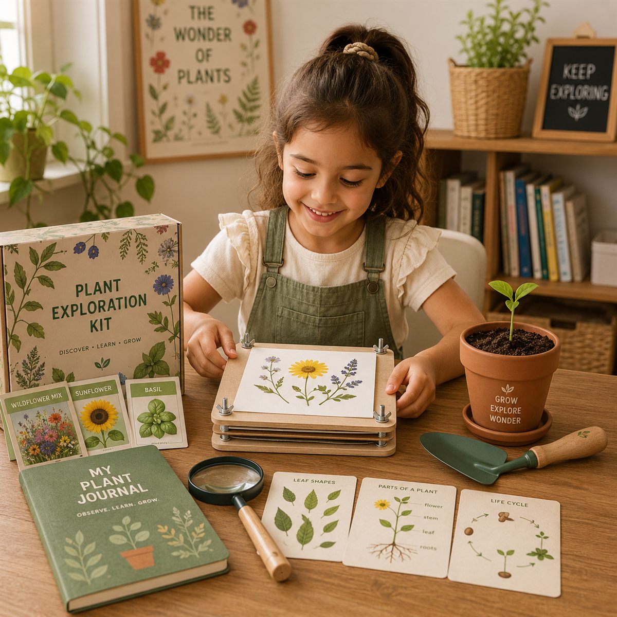 children planting seeds and observing plants